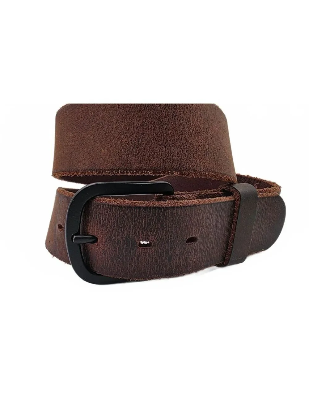 Mens Brown Genuine Leather Belt Size 32 Matte Western Cowboy Casual Jeans